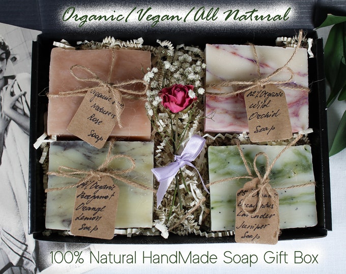 Mothers day gift , Soap gift set for birthday , Handmade Organic Soap Gift Box , Stress Relief Gift , Thank you gift , Self-care gift