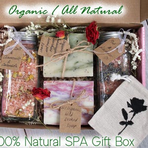 Organic Handmade SPA Gift Set – Natural Skincare, Vegan Soap Bars, Gift for Her, Birthday, Bridesmaid, Holiday Gift Box, Eco-Friendly