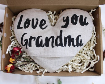 Eye pillow gift set / Gift for grandma / Weighted Heart Eye Pillow filled with Flax Rice Organic herbs/ Lavender Eye Pillow