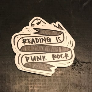 Reading is Punk Rock English Major, Teacher, Nerd Sticker image 3