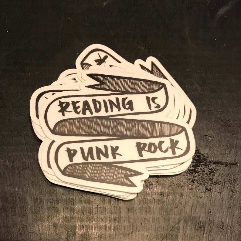 Reading is Punk Rock English Major, Teacher, Nerd Sticker image 3