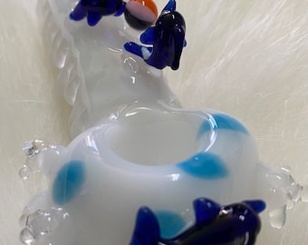 Kleine dolfijnen glazen handpijp, pijp van hoge kwaliteit, verzamelpijp, geschenkpijp