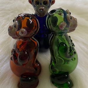 Standing Monkey Glass Hand Pipe, Gift Pipe, Collectable Pipe, High Quality Pipe