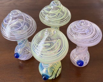 Mushroom Swirl Glass Hand Pipe High Quality Pipe, Gift Pipe, Collectable Pipe