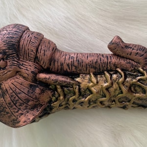 Ancient Elephant Head Glass Hand Pipe, Gift Pipe, Collectable Pipe