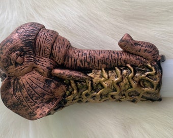 Ancient Elephant Head Glass Hand Pipe, Gift Pipe, Collectable Pipe