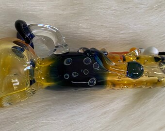 Chilling Bob Fumes Glass Hand Pipe, Gift Pipe, Collectable