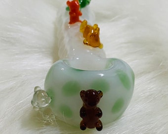 Little Gummy Bears Glass Hand Pipe, High Quality Pipe, Gift Pipe, Collectable Pipe