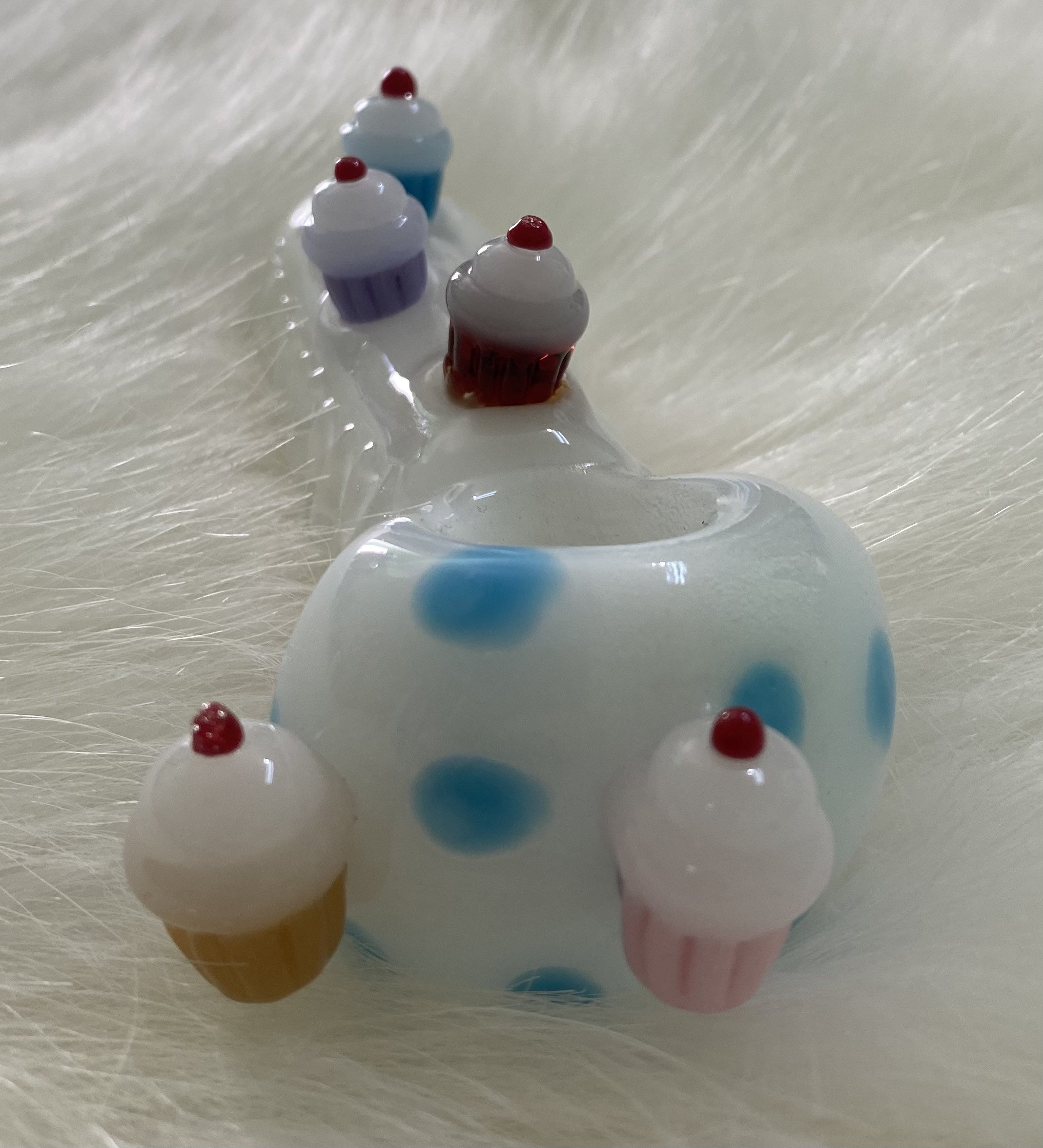 Little Cup Cakes Glass Hand Pipe, High Quality Pipe, Collectable Pipe, Gift Pipe