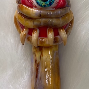 Freaky Monster Eye Glass Hand Pipe, Glow in the Dark pipe