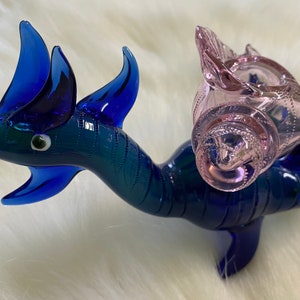 Blue Sea Shell Dragon Glass Hand Pipe,Gift Pipe,Collectable Pipe,High Quality Pipe