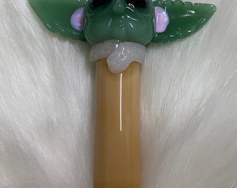 The Medallion Yoda Jaded Colors Glass Hand Pipe, Collectable pipe, High Quality Pipe