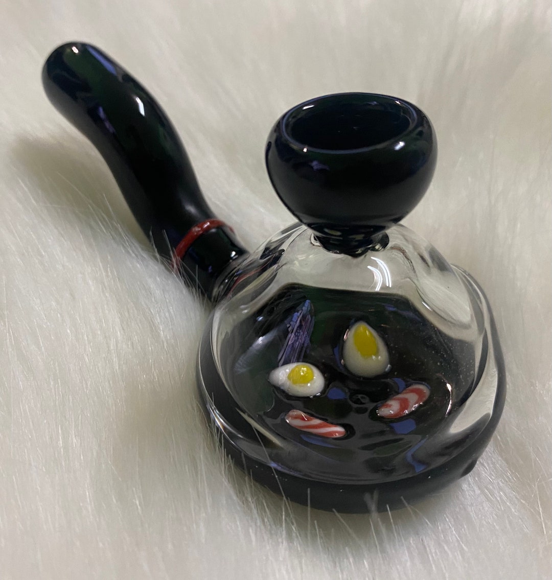 Bacon and Egg Pan Fried Glass Hand Pipe, High Quality Pipe, Gift Pipe