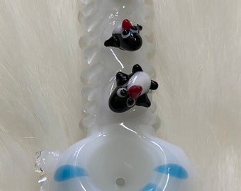 Little Penguins & Bear Glass Hand Pipe,High Quality Pipe, Collectable Pipe, Gift Pipe