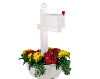 Brilliant White SnapPot® Post Planter Kit-Flower pot for mailbox post, deck post, mailbox planter, wraparound flowerpot,4x4, 6x6, 4x6, trees