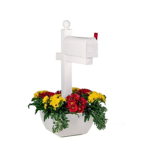 Brilliant White SnapPot® Post Planter Kit-Flower pot for mailbox post, deck post, mailbox planter, wraparound flowerpot,4x4, 6x6, 4x6, trees