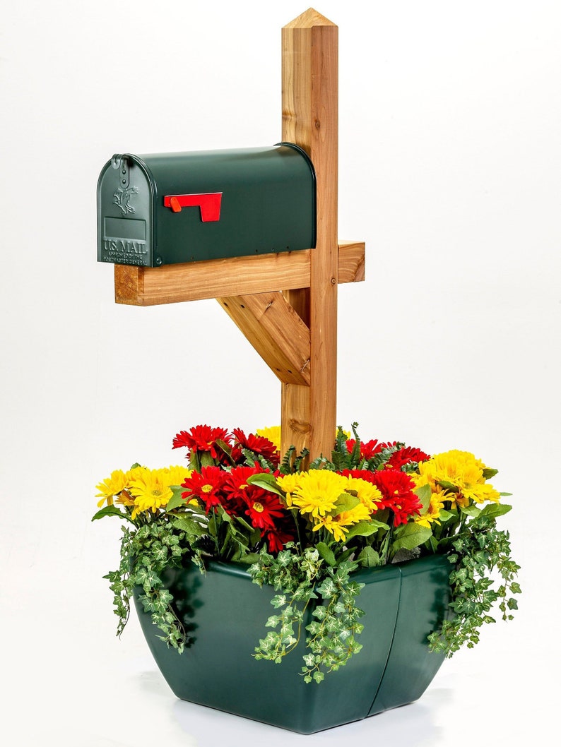 SnapPot Mailbox Post planterForest Green flower pot for Etsy