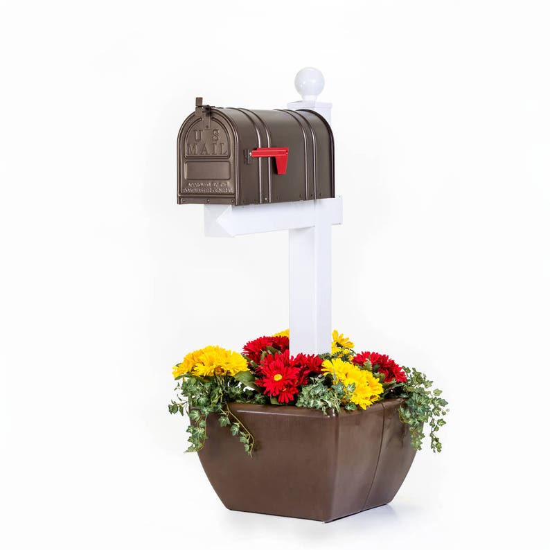 SnapPot mailbox post planterBrown flower pot for tent Etsy