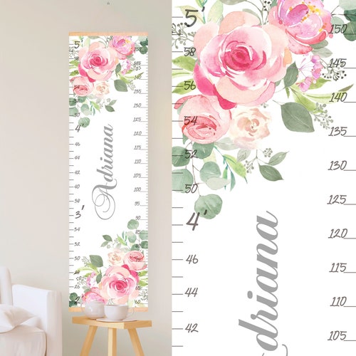 Growth Chart Girl Gold and Blush Nursery Decor Gold Nursery Etsy