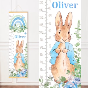 Entzückende Peter Rabbit Messlatte: Personalisierte Messlatte für Junge's Kinderzimmer Dekor und 1