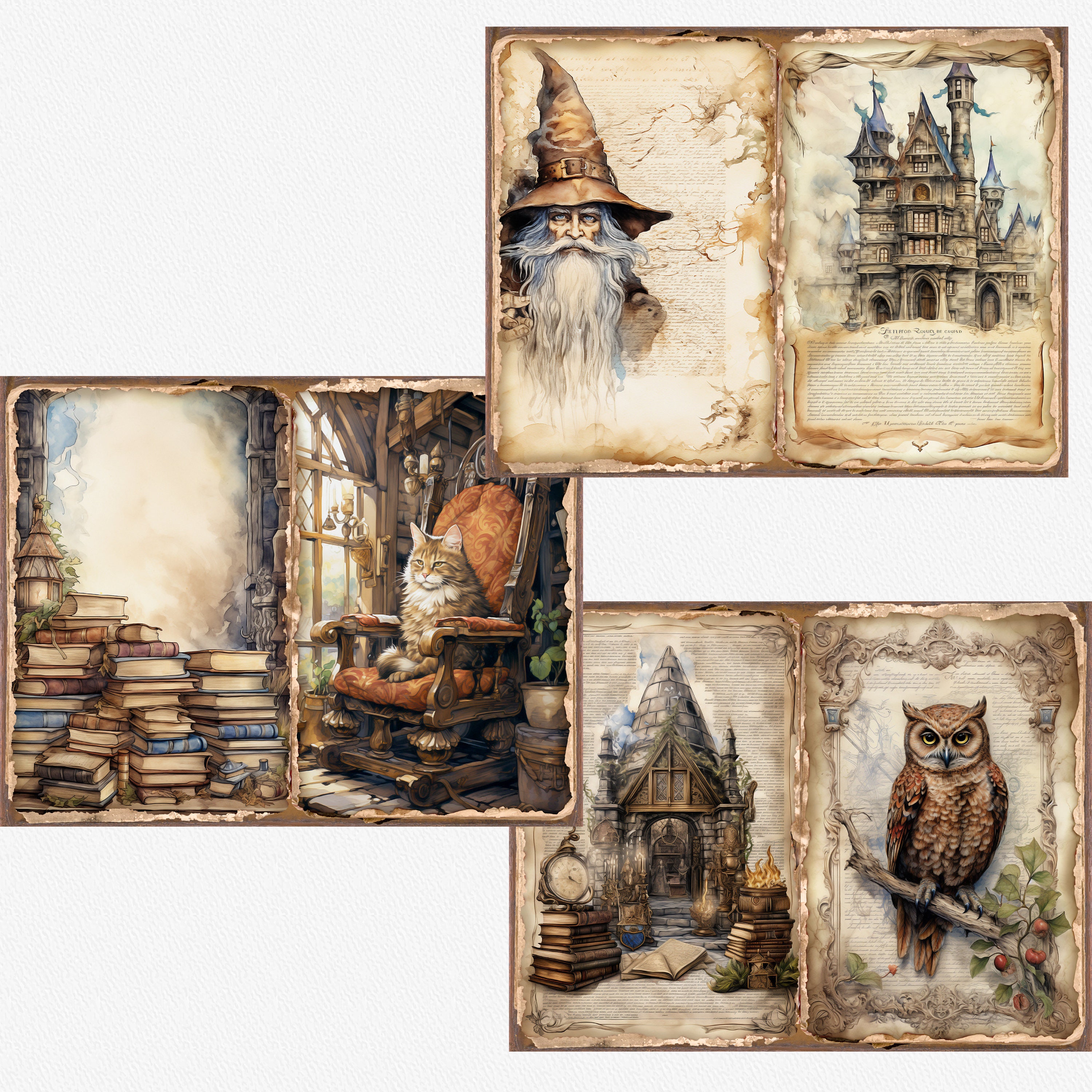 Wizarding School Junk Journal Kit, 26 Printable Pages of Magic, Wizard ...