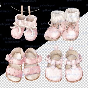 Pink Baby Girl Clipart Set: Watercolor Nursery Decor, Stroller, Toys ...