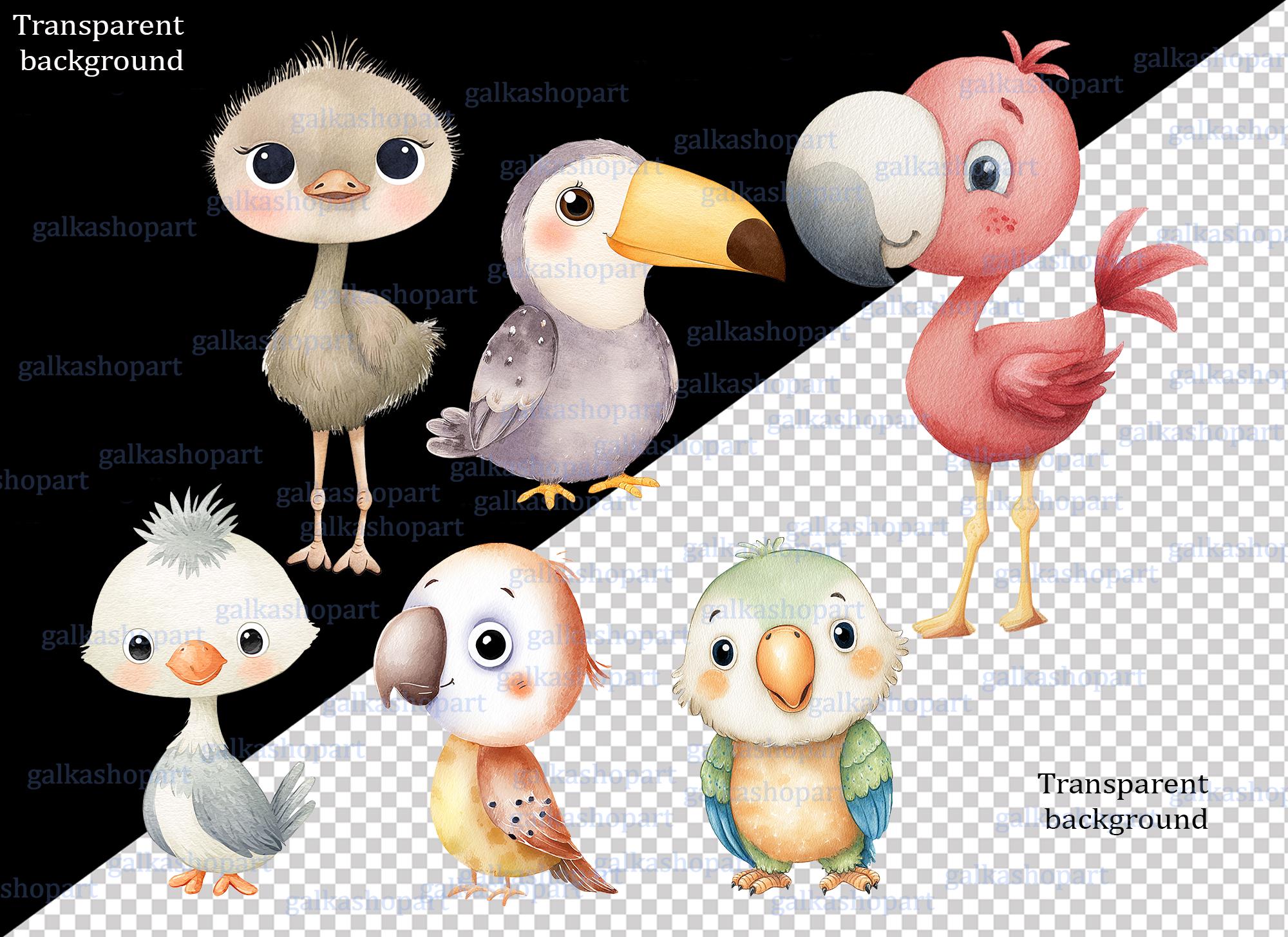 Safari Baby Animals Clipart: Watercolor Jungle Animals PNG Bundle, Lion ...