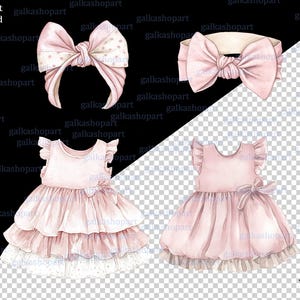 Pink Baby Girl Clipart Set: Watercolor Nursery Decor, Stroller, Toys ...