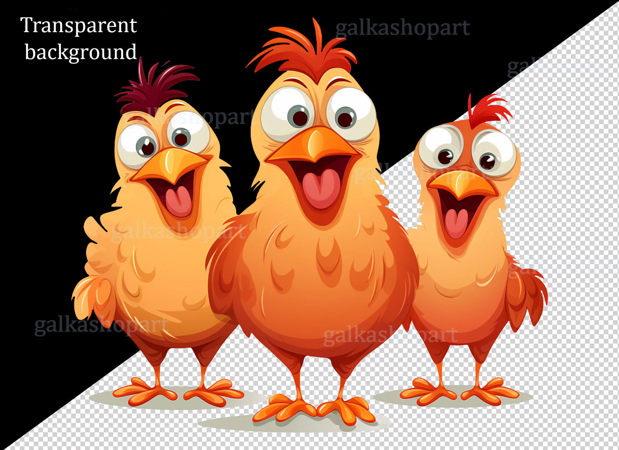Funny Cute Chickens Clipart: Farm Clip Art, Crazy Dancing Drunk Rooster, 8  Transparent Pngs, Sublimation Western Print, Printable Design - Etsy New  Zealand, image size:2000x1455