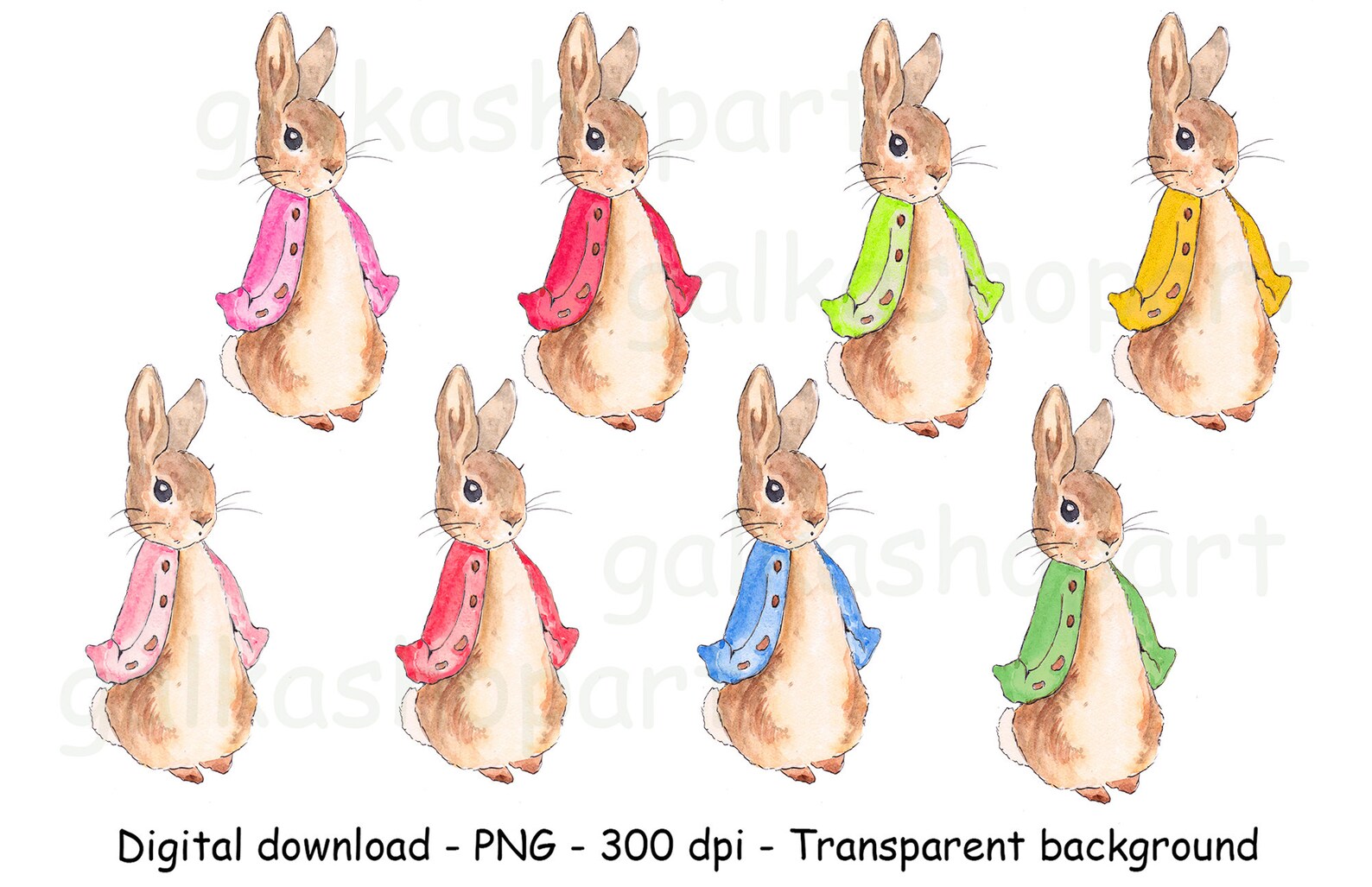Flopsy Bunny in Blouses of Different Colors Peter Rabbit - Etsy