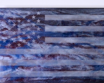 Thin Blue Line Epoxy American Flag - Etsy