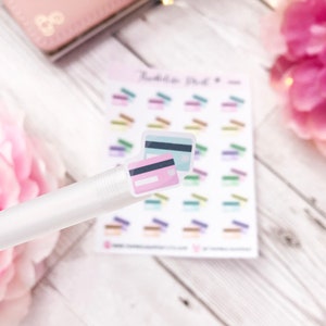 Kreditkarte Planer Sticker | Dekorative & Funktionale Planung | Online-Shopping | Geldschein-Icons | MiniIcons | Symbol-Aufkleber