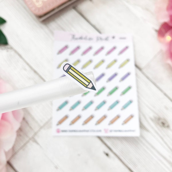 Pencil/Study Planner Stickers | Decorative & Functional Planning | Coursework Icon | Work Icons | Pencil | School Sticker
