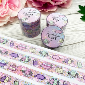 Self Care Sonntag Holographisches Foil Washi Tape | Dekorative & Funktionale Planung | Dekoband | Papierklebeband | Selbstliebe | Sterne | Wolken