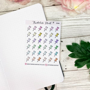 Pin Drawing Sticker Drawing Pin Planner Stickers | Decorative & Functional Planning ...
