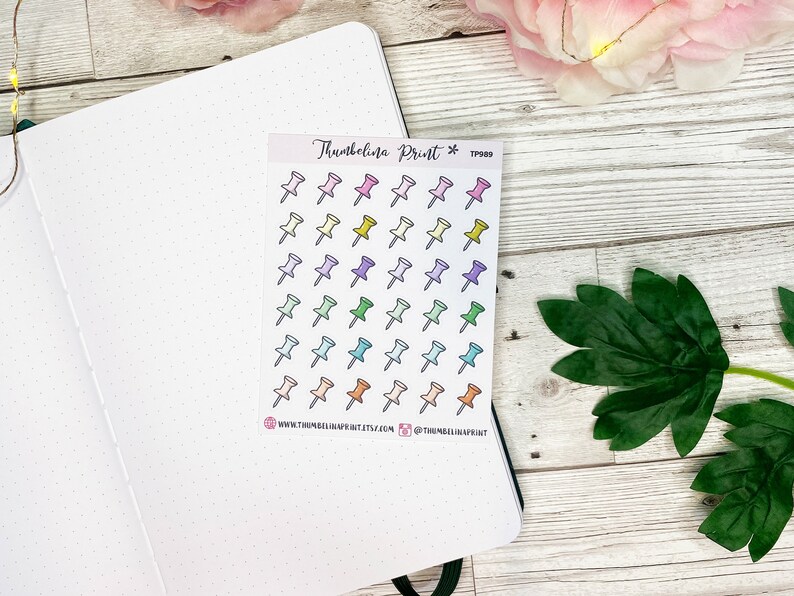 Drawing Pin Planner Stickers Decorative & Functional - Etsy