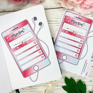 Phone/Music Playlist Tracker Aufkleber | Dekorative & Funktionale Planung | Festlich | Musik-Tracker | Weihnachtslieder | Zeitschrift