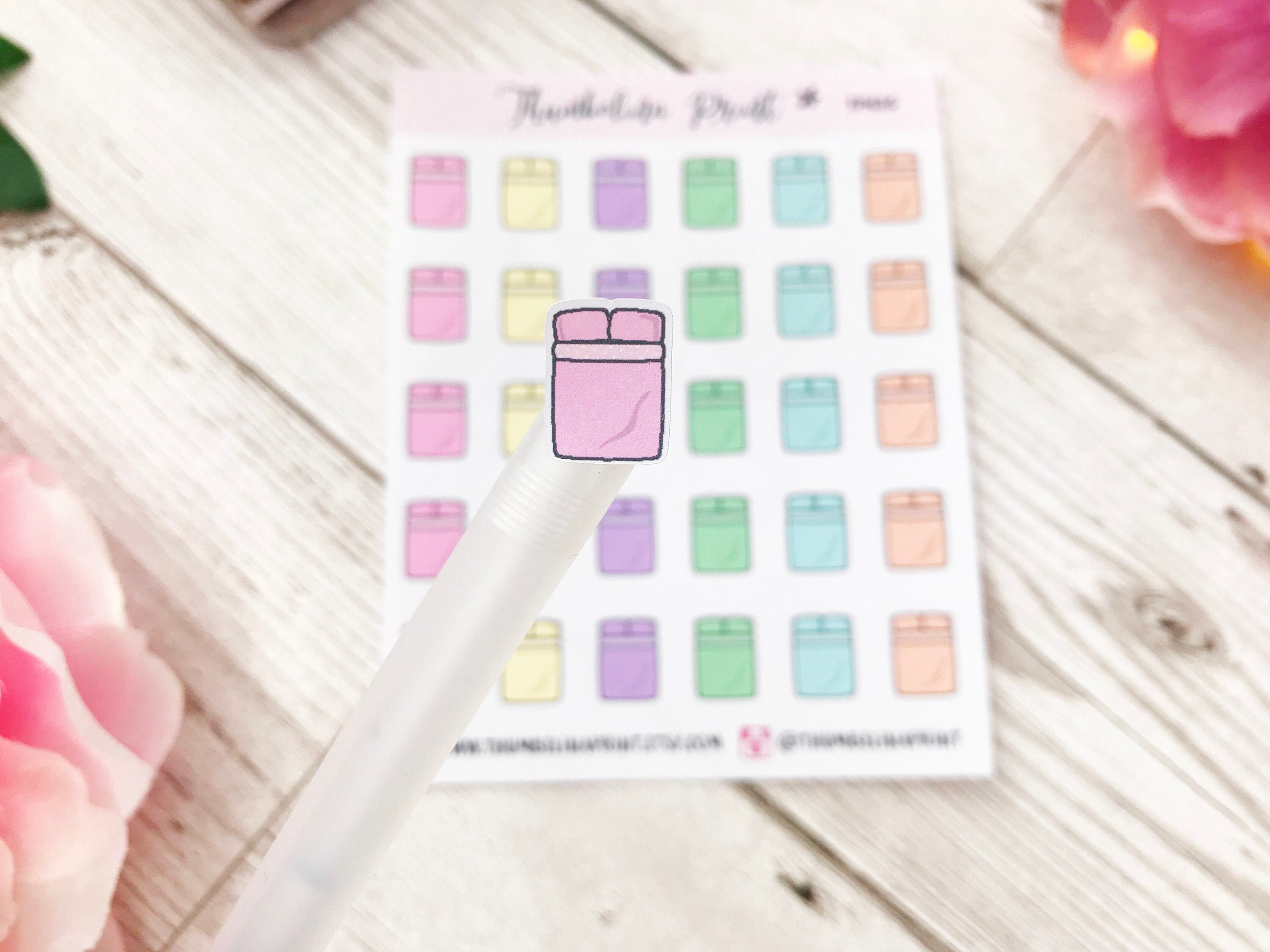 Bed Planner Stickers  | Decorative & Functional Planning | Sleep Icon | Mini Icons | Change Sheets | Bed Stickers
