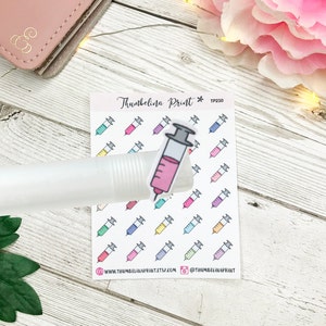 Syringe Planner Stickers | Decorative & Functional Planning | Medication | Jabs | Injections | Diabetes | Mini Icons | Icon Stickers