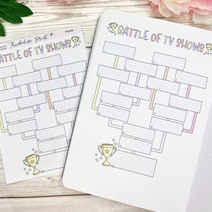 Stickervel Battle Of TV Shows | Decoratieve en functionele planning | TV-serielogboek | Televisiestickers | Tv-trackers | Televisieprogramma's