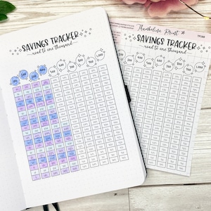 One Thousand Savings Tracker Sticker Sheet | Decorative & Functional Planning | Budget | Budgeting | Savings | Savings Log