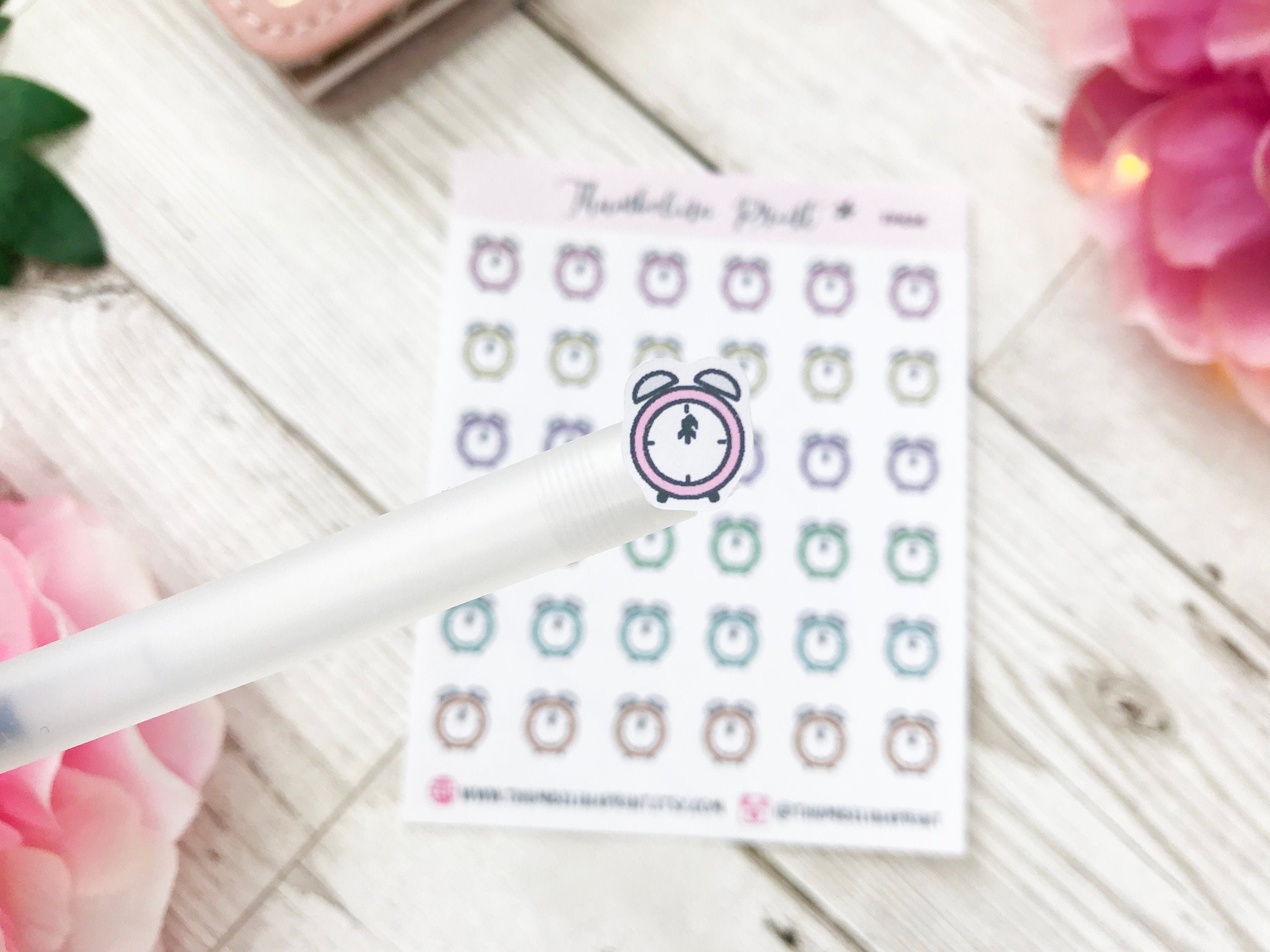Alarm Clock Planner Stickers | Decorative & Functional Planning | Clock ...