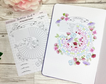 30 Day Month Floral Circular Tracker Planner Sticker | Journal | Decorative & Functional Planning | Circle Tracker | Monthly Tracker