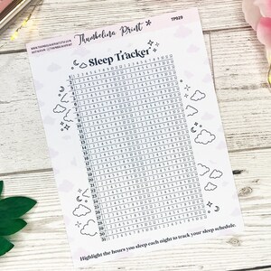 Numbered Sleep Tracker Sticker | Decorative & Functional Planning | Sleep Tracker | Bullet Journal | Notes Page | Clouds