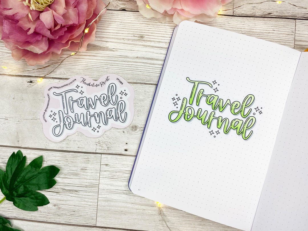 Travel Journal Script Title Planner Stickers | Decorative & Functional ...