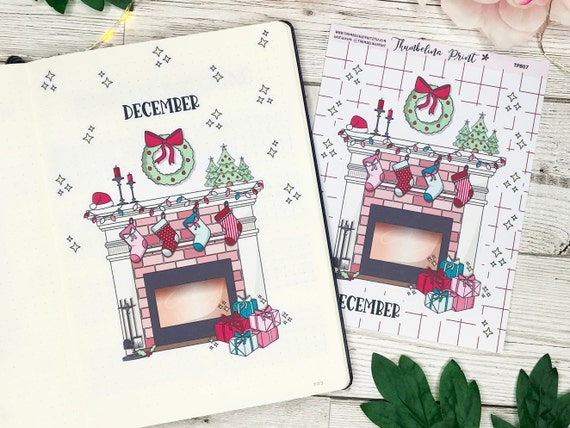 Festive Fireplace Title Page Decorative & Functional Planning Bullet  Journal Stickers Bullet Journal Theme Decorative Stickers 