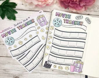 Movie Reel Film Review Tracker Stickers | Decorative & Functional Planning | Movie Stickers | Film Stickers | Cinema | Bullet Journal