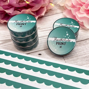 Washi Tape mit ausgebogten Design in Waldgrün | Dekorative & Funktionale Planung | Dekoband | Papierklebeband | Jakobsmuscheln | Kiefer | Dunkelgrün