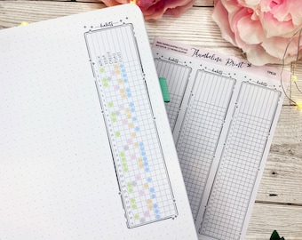 Vertical Habit Tracker Stickers | Decorative & Functional Planning | Habit Trackers | Habit Tracker Stickers