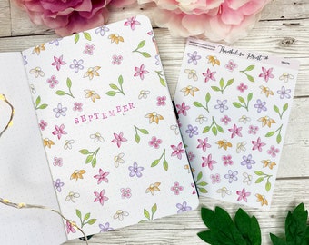 Scattered Flowers Decorative/Title Page Planner Stickers | Decorative & Functional Planning | Journal | Title Page Spread | Floral